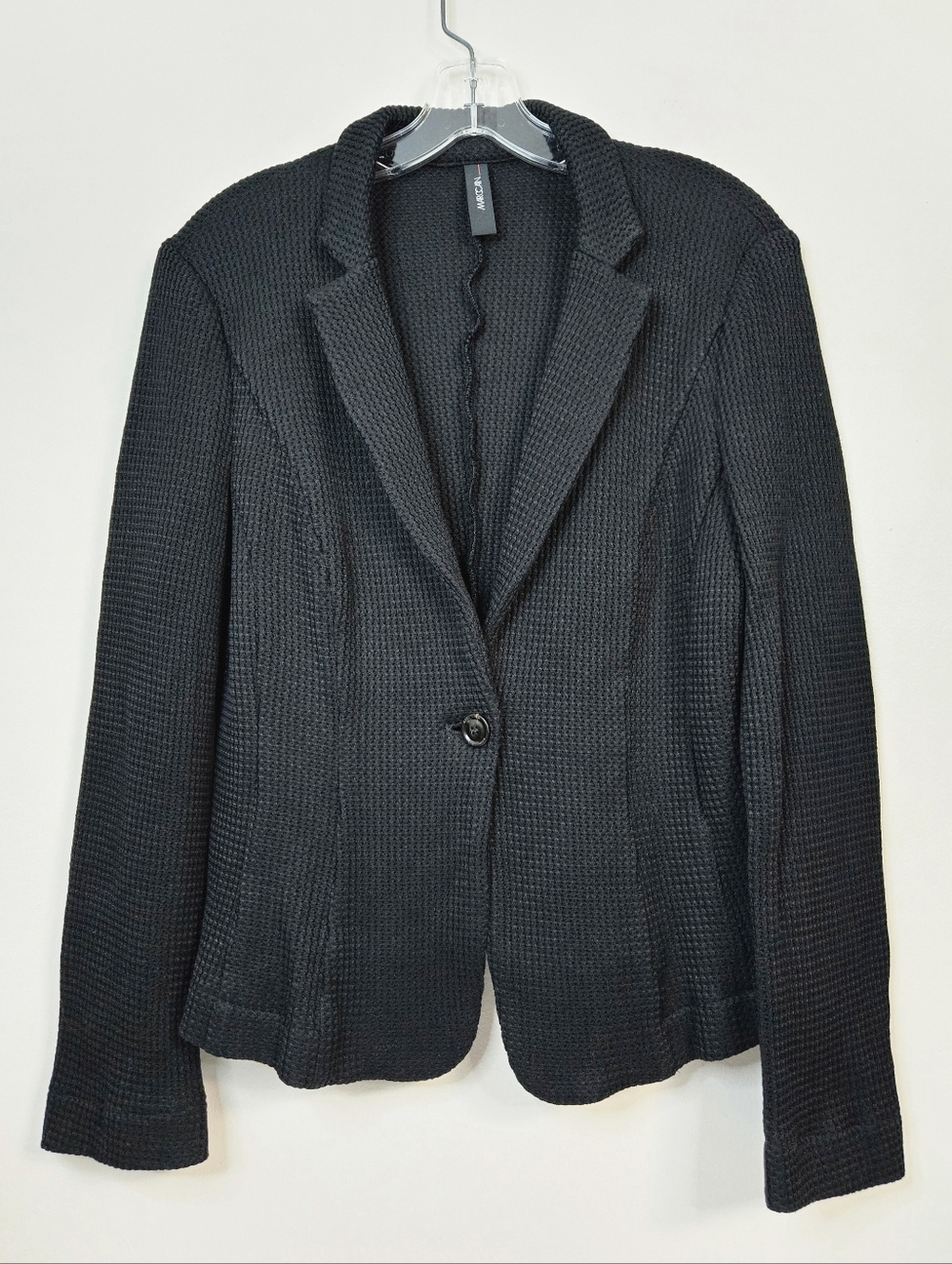 Marc Cain Black Cotton Blend Knit Blazer, Size N5/10 ~ EUC